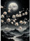 AIRDEA Mond Diamond Painting Erwachsene, DIY 5D Berg Diamant Painting Bilder, Bastelset Erwachsene Frauen als Haus Wanddeko 30x40 cm