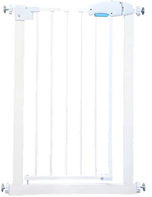 Extra schmales Treppenschutzgitter, 55 x 60 cm, Weiß, Haustiergitter mit Zwei-Wege-Öffnung für Wohnzimmer & Küche