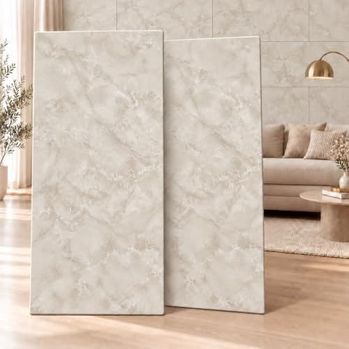Polystyrol Paneele, Styropor Deckenpaneele XL Wandpaneele, Dekoren,Marmerlook Marmor Imitat Decken - Wandverkleidung, 3mm dick - 100x50cm 16m² - 32 Stück