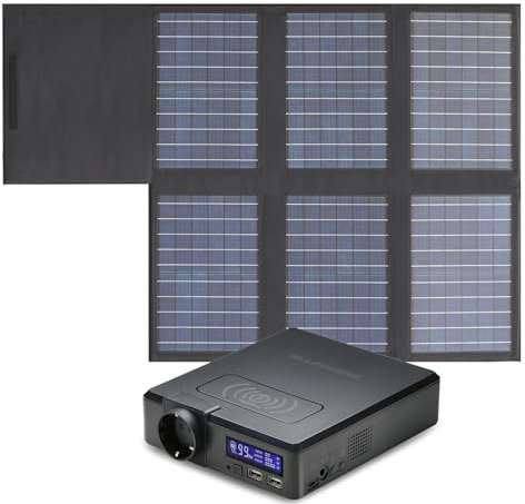 ALLPOWERS S200 Central eléctrica portátil 154Wh, con Panel Solar SP026 de 60W IP67 a Prueba de Agua, Toma de CA de 230V/200W, Adecuada para Acampar, teléfono móvil, portátil, RV, Emergencia
