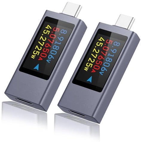 2 Stück USB C Tester Heemol USB Messgerät 360W Spannungsmesser USB Power Meter USB Meter Strommessgerät Voltmeter