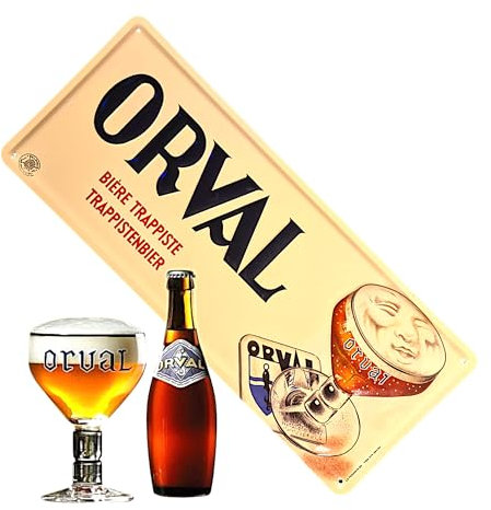 Plaque Émaillée Orval Vintage, Décoration Murale de Bière Trappiste en Relief, Collection Officielle