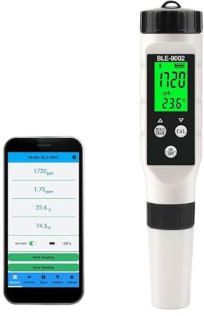 HEALBYBLE Digitales Temp H2 wasserstoffreiches Messgerät 0-2990ppb Automatische Kalibrierung Blue Tooth APP Online-Monitor Trinkwasserqualitätstester-Tool,Klare Anzeige