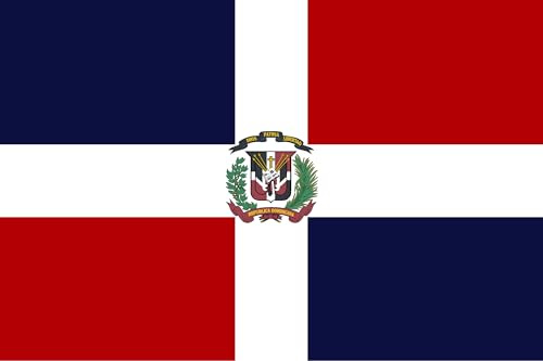 Drapeau de la République dominicaine. Qualité Satin Premium. Grande taille 150 x 90 cm.