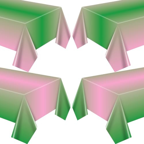 4 Stück Hexentischdecken – Rosa und grüne Tischdecken Pastellfarbene Tischdecken Hexendekorationen für magische Geburtstagsfeiern Dekorationszubehör
