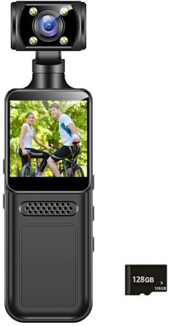 4K Body Camera Video Small Wearable Body Portable 180 Degree Rotatable Lens Sport Action Outdoor Video Recorder Riding Recorder