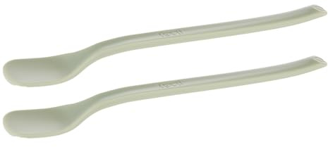 Difrax LOVI - Primeras cucharas de alimentación para bebés, 2 piezas - Verde - Ergonómicas, fáciles de sostener y perfectas para comenzar los alimentos sólidos de forma segura
