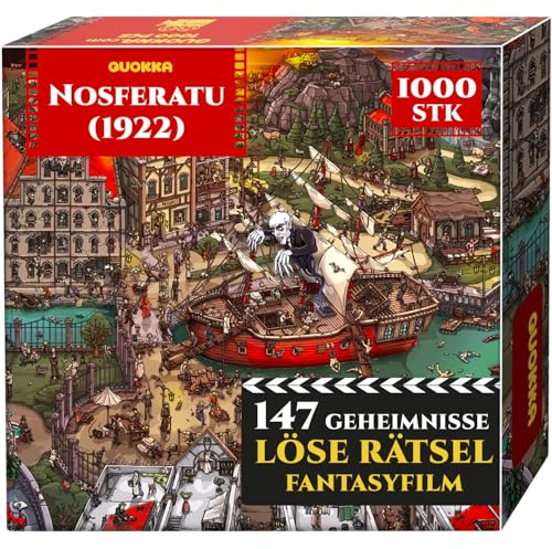 1000 Teile Puzzle für Erwachsene - Inspiriert vom Horrorfilm Nosferatu | Puzzle für Erwachsene - Hochwertiger, Dicker Karton - 147 Versteckte Rätsel, 2 Geheimumschläge - Intensiveres Puzzleerlebnis