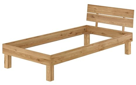 Erst-Holz Schönes Massivholzbett Einzelbett 90x200 Eiche geölt Zubehör wählbar V-60.88-09