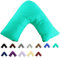 taoson 100% Baumwolle Fadenzahl 300 weiß Chevron Zig Zag voller Länge Reißverschluss Körper Kissen Fall nur Cover kein Einsatz 53,3 x 137,2 cm, baumwolle, V-Teal, V Shaped Pillowcase