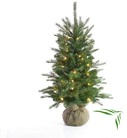 artplants.de Albero di Natale Sintetico Wellington con 50 LED, 365 Rami, 90cm, Ø 65cm - Abete Verde/Albero di Natale Finto