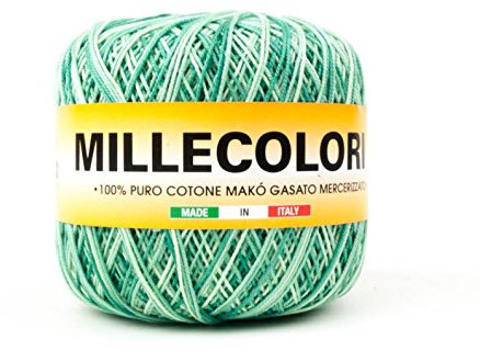 Millecolori 8: 50gr filato 100% cotone 8 Misto Verde