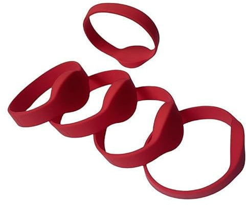 YARONGTECH MIFARE Classic 1K RFID Armband 13.56 MHz ISO14443 A Silikon Erwachsene Größe rot Tags(5 Stück)