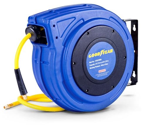 Goodyear retrattile compressore d'aria/acqua avvolgitubo, max. 300psi (3/8 x 65 ft) hybrid polymer tubo