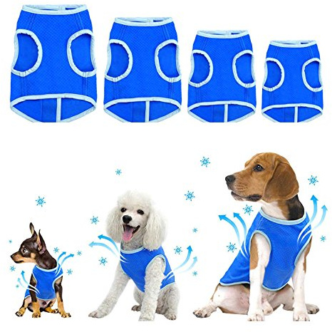 Zunea Dog Cooling Vest for Small Medium Large Dogs Breathable Chill Out Cool Jacket Summer Soft Anti Heat Swamp Cooler Coat for Outdoor Hiking Training - L