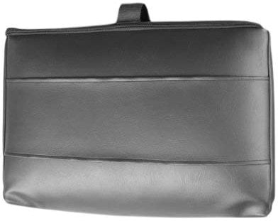 Reise Matratzenauflage für Flugreisen als Handgepäck aus Viscoschaum mit Tasche Kunstleder (Frottee Weiss, Schwarz)