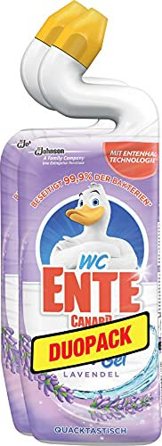 WC-Ente Total Aktiv Gel, Flüssiger WC-Reiniger, Toilettenreiniger, Lavendel (Duft der Provence), 2er Pack (2 x 750 ml)
