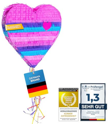 Pinata Party-Dekoration zum Befüllen mit Süßigkeiten für Kinder-Geburtstag Hochzeit Feier - (Herz)