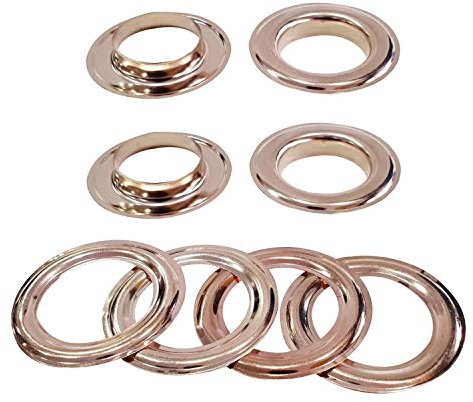Trimming Shop 40mm Rose Gold Ösen Ringe mit Self-Backing Unterlegscheiben - Perfekt für Gardinen, Vorhänge und PVC Banner, Vinyl, Plane, Pool Abdeckung, (10 Teile)