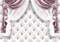 wandmotiv24 Fototapete Vorhänge mit Blumen und Perlen, XXL 400 x 280 cm - 8 Teile, Wanddeko, Wandbild, Wandtapete, Abstrakt Rosa M6128
