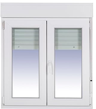 Ventanastock PVC 1000x1355 Practicable Oscilobatiente 2 hojas con Persiana de PVC