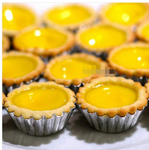 Casecover Moule à Tarte Aux Oeufs en Aluminium - Lot de 20 Moules Non Stick pour Petit Gâteau, Pudding, Flan, Cupcake, Cookie - Ustensiles de Cuisson