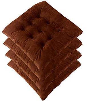FTTKGRL 4er Set Sitzkissen,Polsterauflage Auflage für Stühle, für Innen- und Außenbereich geeignet, Sitzpolster Auflage für Haus und Garten (braun,40×40CM)