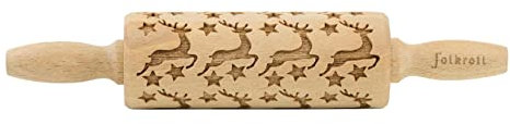 Folkroll 3D-Motiv-Teigrolle 23 cm Rentier Sterne