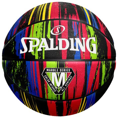 Spalding United Sports Marble Sz7 Ball Black Rainbow 7