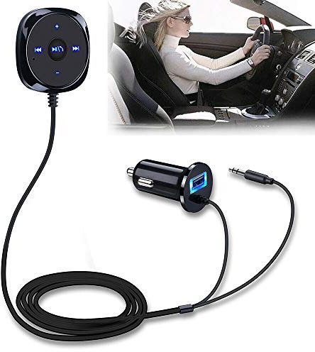 Bluetooth Music Receiver, Riloer Portable MP3 Bluetooth Audio Stereo Receiver Compatible with Android smartphone, iPhone, Tablets, with USB Charging Port, Hands-Free