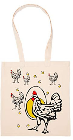Hähnchen Und Ei Tasche Wiederverwendbar Einkaufen Lebensmittel Baumwolltuch Tote Reusable Shopping Bag