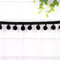 10 Yards 12mm Pompons Borte zum Basteln,Dekoband Mit Bommeln Bälle Pom Poms Fransenborte Zierband Dekoborte Nähzubehör für DIY Basteln Apparel Kleidung,Kostüme,Nähen,Dekoration,Schwarz