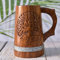 Chope à Bière Indienne Style Viking - 20 OZ en Bois Dur Naturel - Cadeau de Mariage pour Lui - Gravure Recto-Verso en Bois de Sheesham