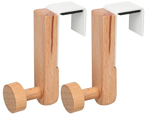 TOPBATHY Rustic Wooden Hooks Wooden Coat Rack 2Pcs and Iron Over Door Hooks Household Hanging Towel Over Door Hooks Natural Wooden Coat Hooks Modern Single Hat Hooks