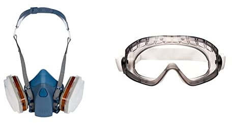 3M 7523M Maskenset & 2890S Vollsichtbrille, 2890er Serie, AS, AF, UV, PC, ohne Belüftungsschlitze (gasdicht), Klar