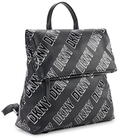 DKNY Damen Tilly Backpack Rucksack, Schwarz/Weiß, Medium