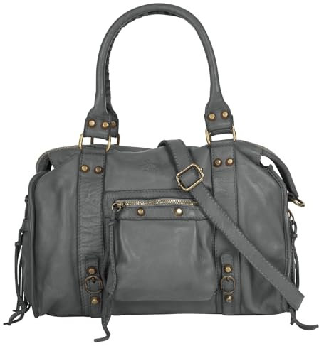 Samantha Look Shopper Echt Leder Damen | Made in Italy, Vintage Schultertasche, Umhängetasche mit Reißverschluss, große Henkeltasche | 021061