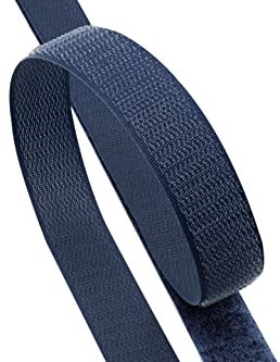 Kleberino Klettband zum nähen | Set Hakenband + Flauschband | hohe Verschlusskraft in Industriequalität | Klettverschluss zum aufnähen (Dunkelblau, 20mm x 25m)
