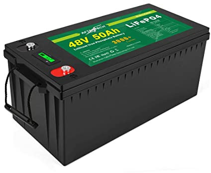 AFTERTECH Lifepo4 48 V 50 Ah wiederaufladbarer Lithium-Eisen-Phosphat-Akku 3000+ tiefe Zyklen 51,2 V 2,56 kWh
