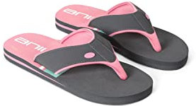Animal Swish Womens AOP Flip Flops - Slip-on, Lightweight Sandals with Soft padded upper straps - For Autumn, Winter, Beach & Outdoors Charcoal Adult Shoe Size 8