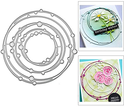 Kreis Stanzschablone Cutting Dies Rund Stanzformen Kranz Cup Cake Torte Kuchen Schneiden Prägeschablonen Prägung Metall Schablone Stanzschablonen für DIY Scrapbooking Album Papier Karten Basteln Deko