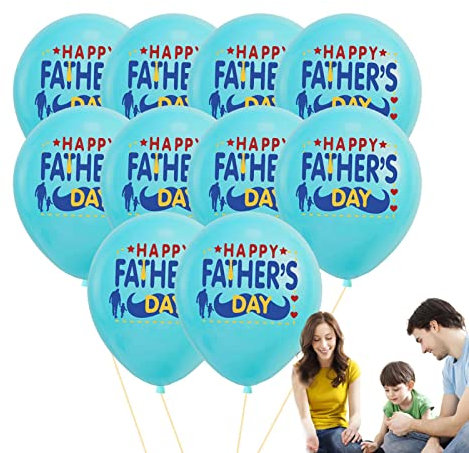 JPSDOWS Luftballons zum Vatertag,10 Stück Vatertagsdekoration - Best Dad in The World Brief Folienballon Geschenk für Papa Geburtstag Supplies Home Decor