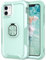 Knoowcase for iPhone 11 Case Shockproof iPhone 11 Phone Case with Ring Military Grade Full Protective TPU Bumper Hard PC Back Cover Built-in Magnetic Kickstand Car Mount Case, Green