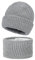 MASOCIO Wintermütze Baby Mütze Schal Set Kinder Junge Mädchen Winter Herbst Warme Babymütze Kindermützen Loop Strickmütze 1 2 Jahr Fleece Beanie Hat 6-24 Monate Grau (Herstellergröße S)