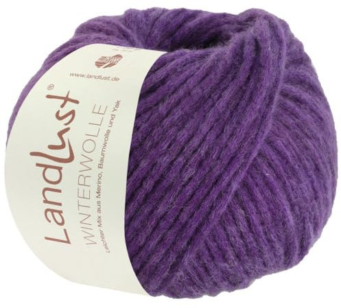 LANA GROSSA Landlust Winterwolle | Soffilo mit Yakfasern | Handstrickgarn aus 50% Schurwolle (Merino), 35% Baumwolle & 15% Yak | 50g Wolle zum Stricken & Häkeln | 70m Garn FB27