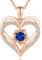 CDE Collana da donna in oro rosa, a forma di cuore, in argento Sterling 925, con pietra portafortuna, per donne, con ciondolo, per San Valentino, per la festa della mamma, compleanno, Natale, per