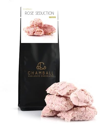 Trufas de chocolate belga Rellenas de Praliné de Fresa con Escamas de 7 Uds, Trufas de Belorado, Chocolate Belga, Rocas de Chocolate, Trufas Magicas, Pack Chocolates para Regalar de CHAMBALL