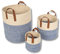 Terra Home 3er Set Aufbewahrungskörbe - stapelbar, Baumwolle, blau, rund, Ø36/28/18 H41/26/18, geflochten, dekorativ, mit Henkel - Korb für Aufbewahrung, Spielzeug, Kinderzimmer, Wohnzimmer