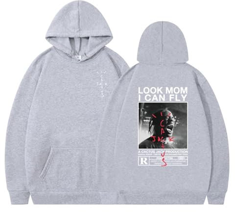 EVERLUCK Travis Hiphop-Kapuzenpullover für Herren, Aufschrift Highest in the Room, Sweatshirts, Jack-Look, Mom I Can Fly Scott Rap-Fans, Hoody Pullover, 08 Hiphop Jack, M