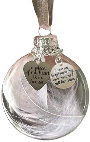 Gedenk-Weihnachtskugel, A Piece of My Heart is In Heaven“, Für Mutter, Vater, Sohn, Tochter, Schwester, Bruder, Oma, Opa, Weihnachtsbaum-Gedenkanhänger Als Geschenk Zum Aufhängen (Mom)
